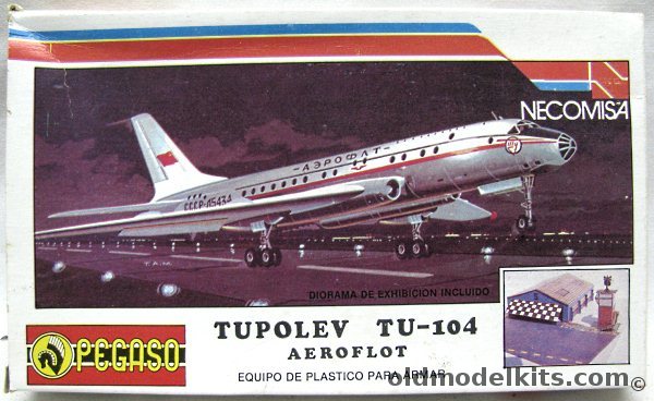 Necomisa 1/175 Tupolev Tu-104 Aeroflot - with Cardstock Airport Diorama, P413 plastic model kit